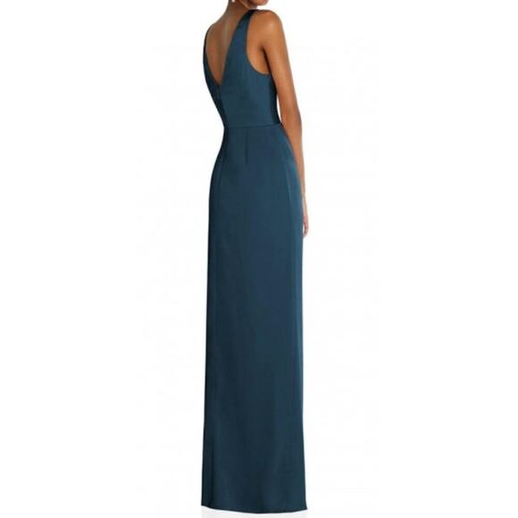 NWOT After Size Formal Gown DRAPED TULIP BRIDESMAID DRESS Size 22 W Blue - Picture 2 of 12